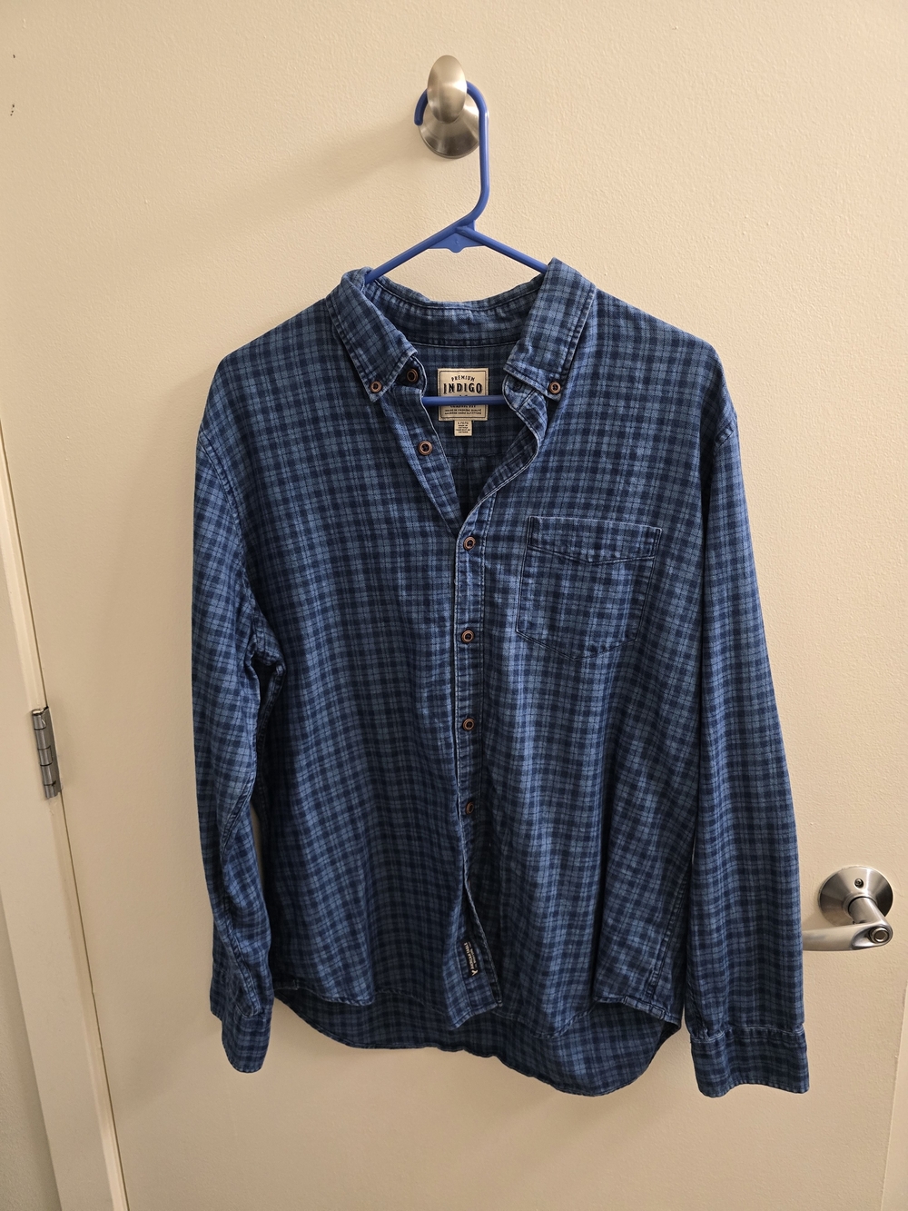 Indigo Plaid Button-Down Shirt - Blue